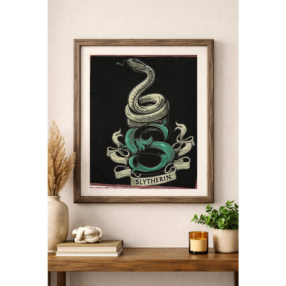two‎ face threads slytherin HP biggie patch custom wall art decor upcycled 13x16